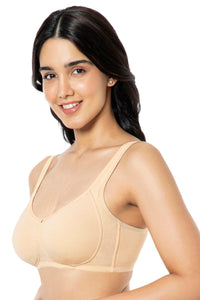 Cotton Super Support Solid Non Padded Non-Wired Bra - Hazelnut thumbnail 2