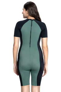 Short Sleeves Padded Leg Suit - Olive_Nero thumbnail 2