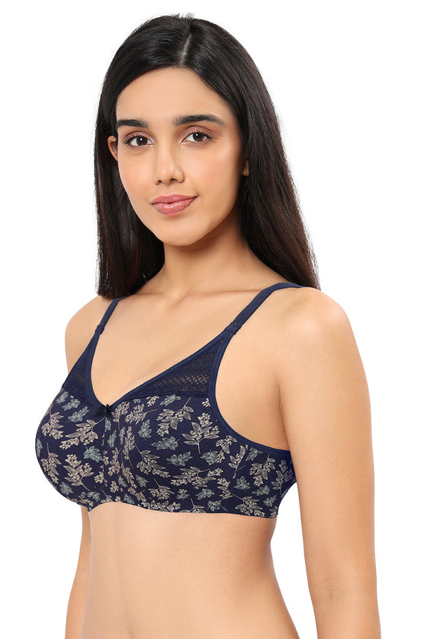 Lace Concealer Non-padded Non-wired Bra - Twigs Print