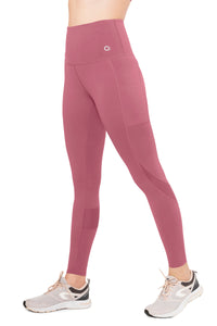 Flaunt Panelled High Rise Active Leggings - Heather Rose - color option