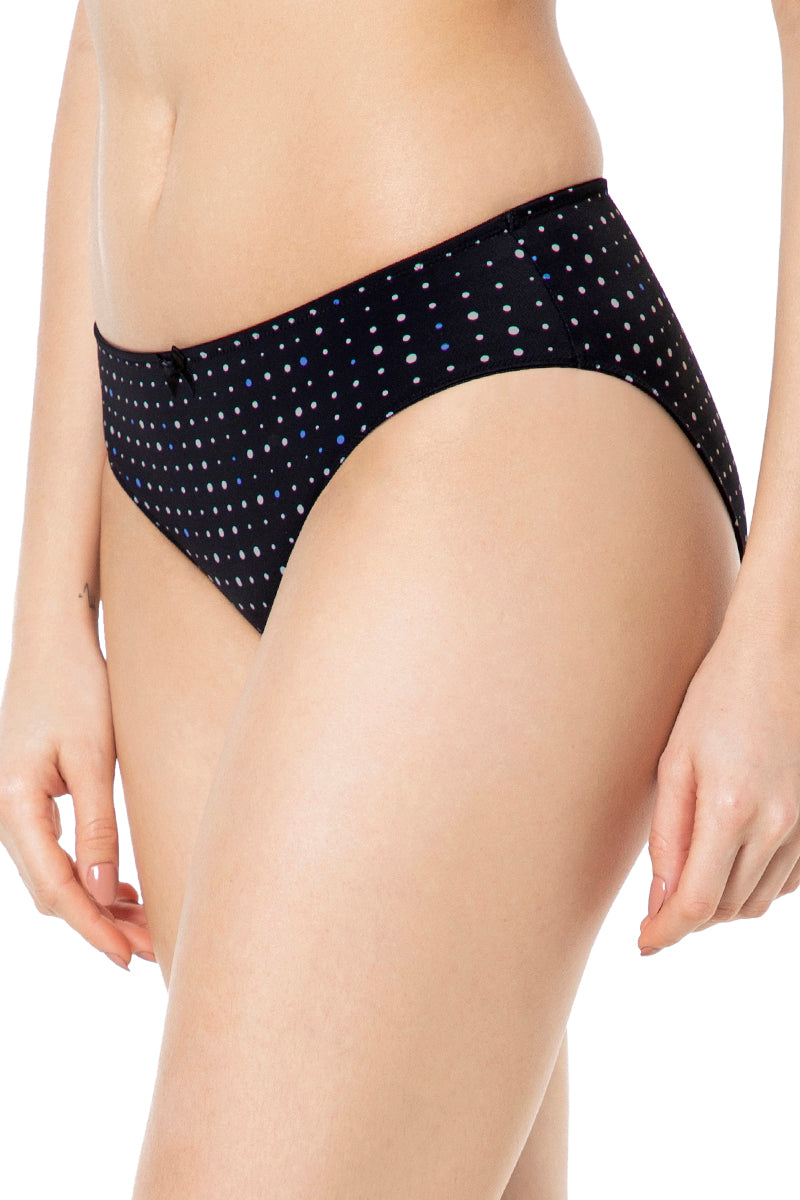 Smooth Charm Bikini Panty - Black Dot Print