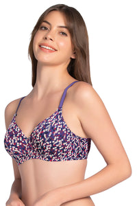 Cotton Dream Padded Non Wired T-shirt Bra - Blue Shadow Pr thumbnail 2