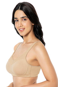 Cotton Smooth Back Solid Non Padded Non-Wired Support bra - Sandalwood thumbnail 2