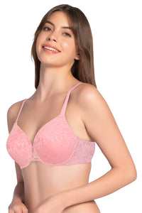 Lace Dream Padded Wired Lace Bra - Salmon Rose_S.R thumbnail 2