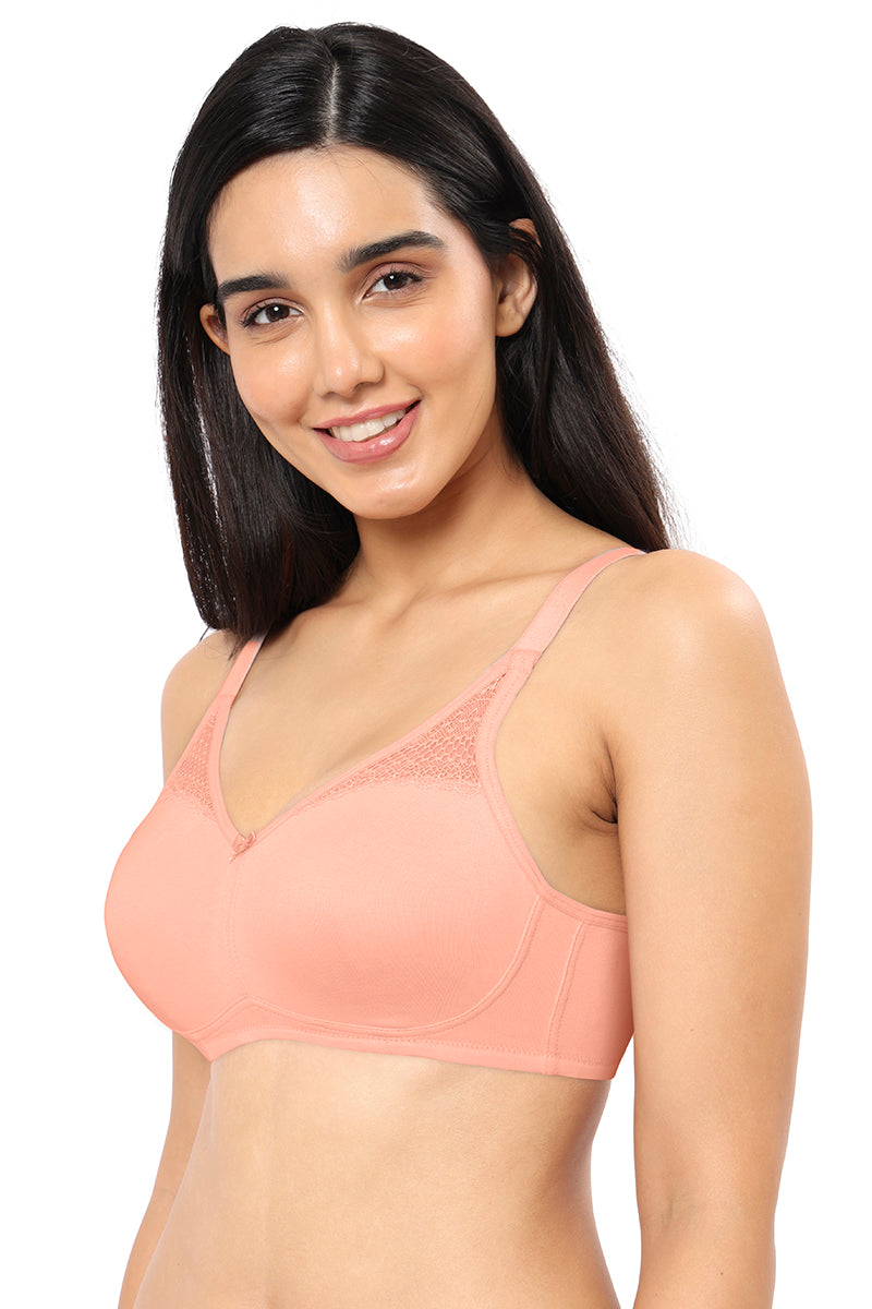 Lace Concealer Non-padded Non-wired Bra - Impatiens Pink