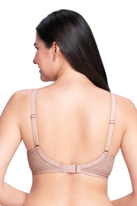 High Apex Lace Padded wired Bra - Misty Rose thumbnail 2
