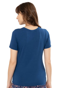 Scoop Neck Sleep Tee - Navy Peony thumbnail 2