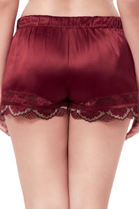 Eternal Bliss Solid Mid Rise Lounge Short - Red Berry thumbnail 2