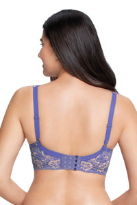 Fiesta Print Non Padded Wired Lace Bra - Periwinkle thumbnail 2