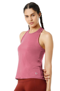 Flaunt Racerback Round Neck Tank Top - Heather Rose thumbnail 2