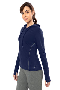 Flaunt Hoodie Full Sleeve Active Jacket - Medieval Blue thumbnail 2