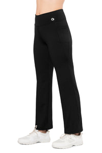 Flaunt Flared High Rise Travel Pants - Jet Black - color option
