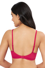 Smooth Elegance Padded Non-wired T-shirt Bra - Pursian Red