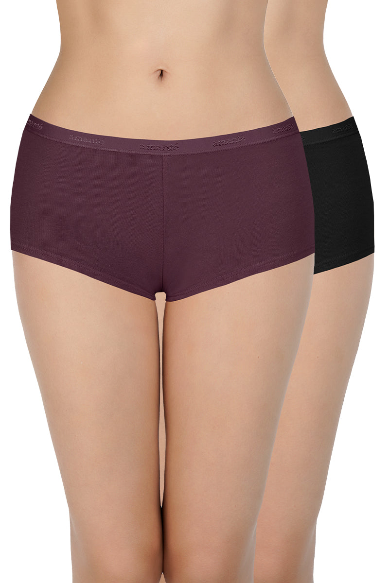 Solid Low Rise Boyshort Panties (Pack of 2) - Image 1 of 5