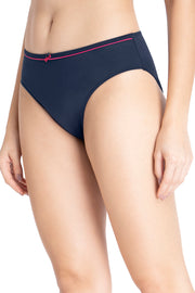 Casual Chic Three-Fourth Coverage Low Rise Bikini Panty - Midnight-Red Obsession