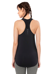 Flaunt Racerback Round Neck Tank Top - Jet Black thumbnail 3