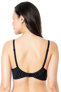 Smooth Charm Padded Non-Wired T-Shirt Bra - Black Dot Print thumbnail 3