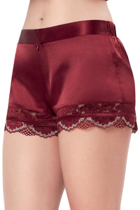 Eternal Bliss Solid Mid Rise Lounge Short - Red Berry thumbnail 3
