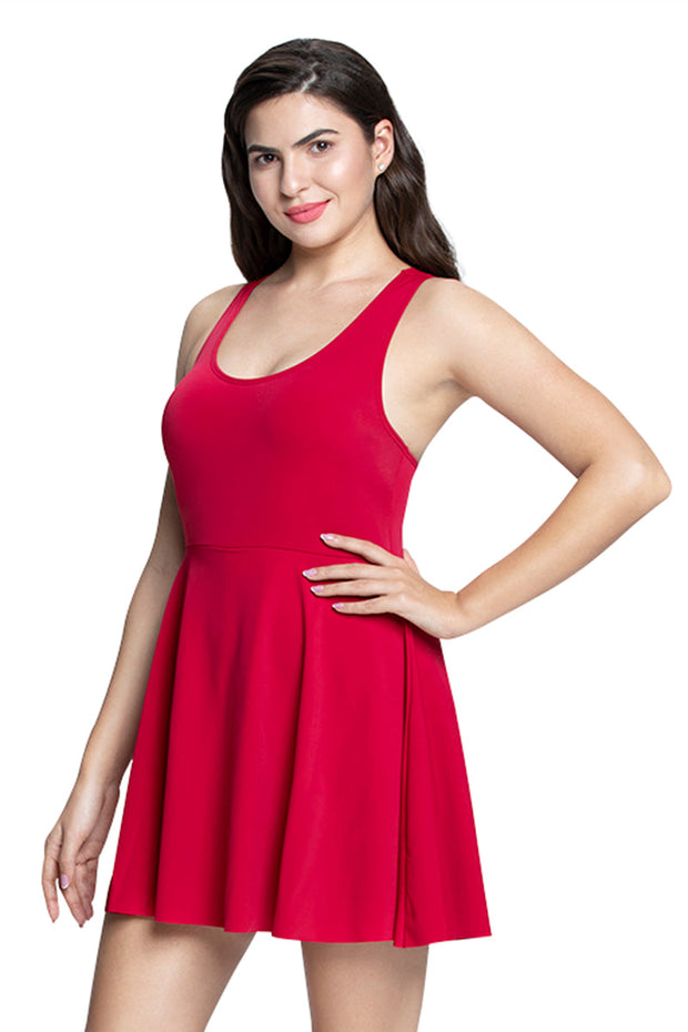 Round Neck Padded Swim Dress - Bull Fight