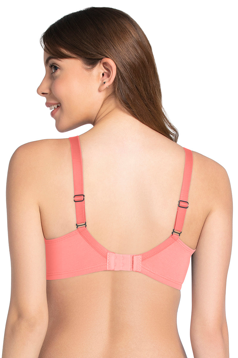Cotton Dream Padded Non Wired T-shirt Bra - Salmon Rose