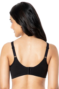 Cotton Smooth Back Solid Non Padded Non-Wired Support bra - Black thumbnail 3