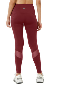 Flaunt Panelled High Rise Active Leggings - Chocolate Truffle thumbnail 3