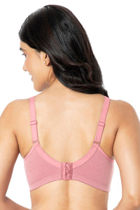 Cotton Super Support Solid Non Padded Non-Wired Bra - Mesa Rose thumbnail 3