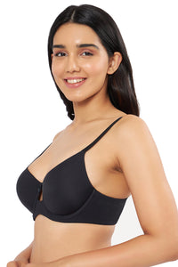 Elegant Dream Padded Wired T-shirt Bra - Black thumbnail 3
