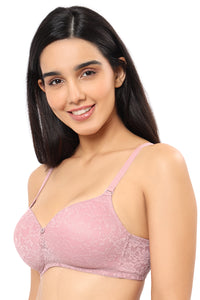 Floral Romance Non Wired Lightly Padded Non-Wired Full Coverage Bra - Cinder Rose thumbnail 3