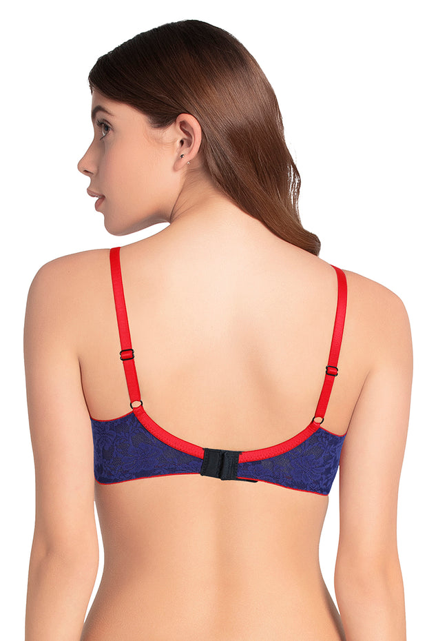 Lace Dream Padded Wired Lace Bra - Insignia Blue_H.R