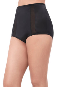 Solid Full Coverage High Rise Tummy Control Panty - Black thumbnail 4