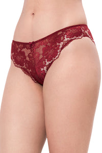 Eternal Bliss Low Rise Brazillian Lace Panty - Red Berry thumbnail 3
