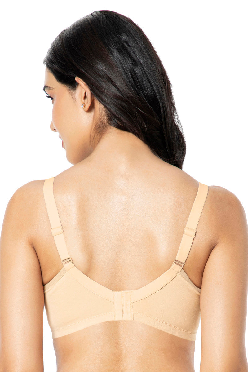 Cotton Super Support Solid Non Padded Non-Wired Bra - Hazelnut