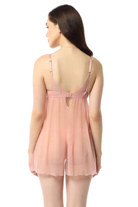 Eternal Bliss Padded Wired Babydoll - Mellow Rose thumbnail 3