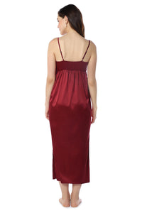 Eternal Bliss Full-length Satin Chemise - Rio Red thumbnail 3