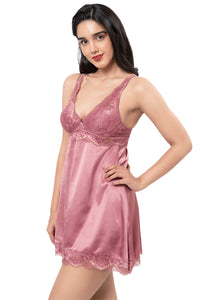 Eternal Bliss Satin Lace Babydoll - Messa Rose thumbnail 3