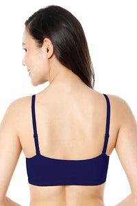 Solid Non Padded Non-Wired Cami Bra - Medieval Blue thumbnail 3