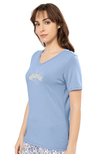 V-Neck Sleep Tee - Brunnera Blue thumbnail 3