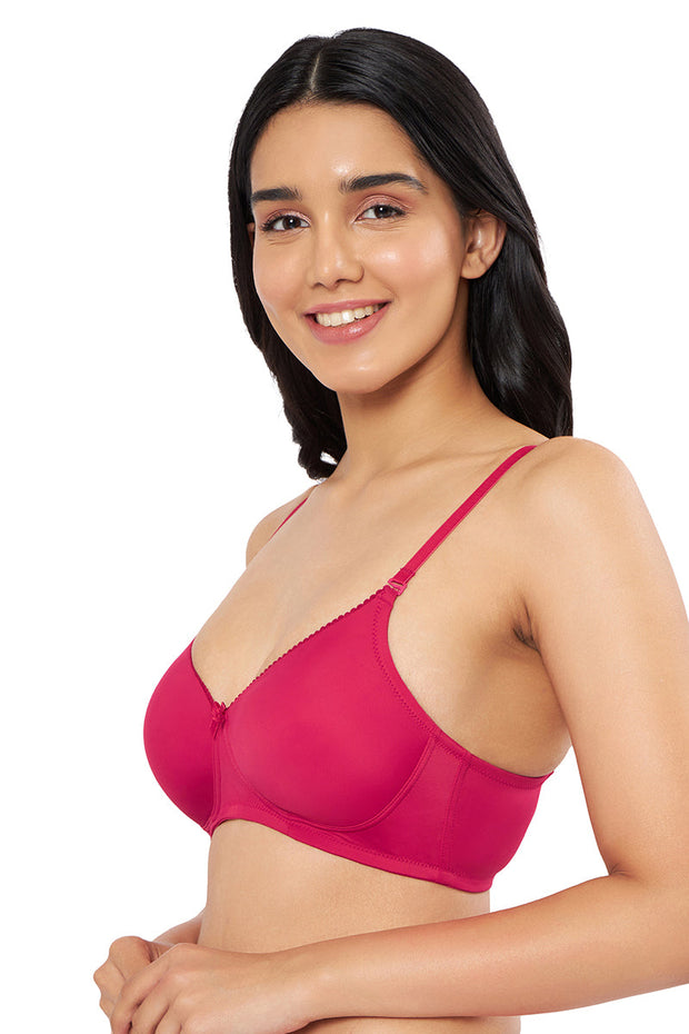 Smooth Elegance Padded Non-wired T-shirt Bra - Pursian Red