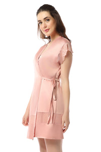 Eternal Bliss Satin Robe - Mellow Rose thumbnail 3