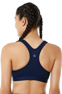 Energize Medium Impact Round Neck Sports Bra - Pageant Blue thumbnail 3