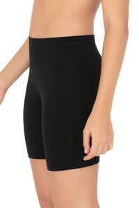Smooth Mid-thigh Cotton Shortie Liner (Pack of 2) - Black-White thumbnail 3