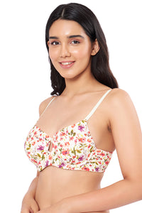 Elegant Dream Padded Wired T-shirt Bra - Watercolour Ditsy Floral Print thumbnail 3