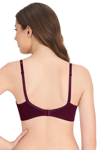 Cotton Casual Padded Non-wired T-shirt Bra - Potent Purple thumbnail 2