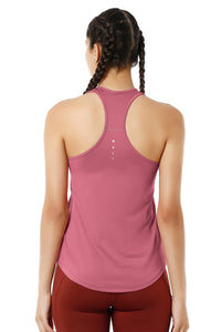 Flaunt Racerback Round Neck Tank Top - Heather Rose thumbnail 3