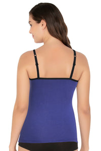 Cotton Camisole - Royal Blue-Blk thumbnail 3