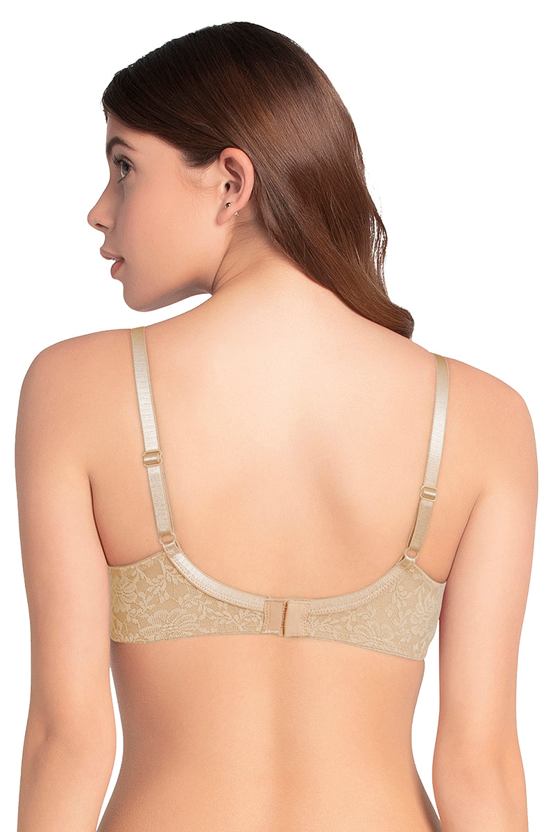 Lace Dream Padded Wired Lace Bra - Sesame_Black - Image 3 of 4