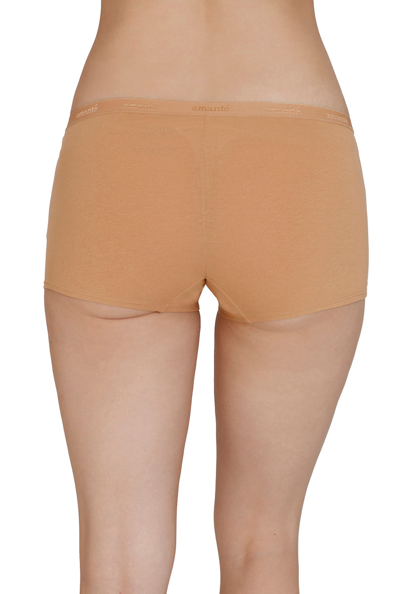 Solid Mid Rise Boyleg Panty - Macaroon