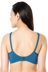 Cool Contour Solid Non Padded Non-Wired Super Support Bra - Blue Sapphire thumbnail 3