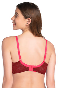 Lace Dream Padded Wired Lace Bra - Neon Pink_Mar thumbnail 3